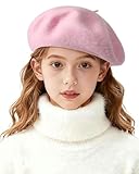FSLESI Children Wool French Beret Girl's Artist Hat Pink