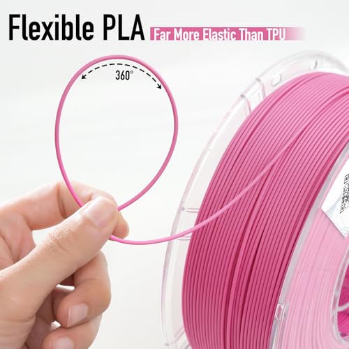 Image of YXPOLYER Flexible PLA Food-Grade 92A Soft PLA 3D Printer Filament 1.75mm 1KG for Printing Dog Chew Toys and Highly Elastic Bouncy Airless Basketball Pet Ball, Pink