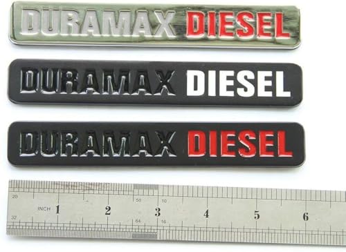 Image of 2X 6.6l Duramax Die-sel Allison Emblem Fender Door Hood Tailgate Decal Badge Nameplate Letter Replacement for Badges Silverado 2500 3500 HD (Black Red)