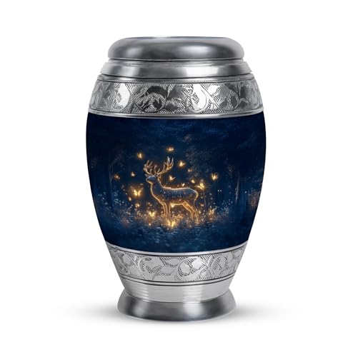 Image of Deer Urn Memorial Small Burial Urn for Ashes for Women & Men 3 Inch | Mini Cremation Urns Memorial Urns for Human Ashes Unique for Adult Human