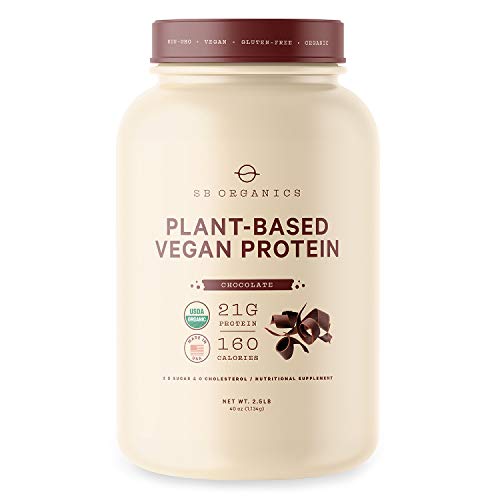 SB Organics Vegan Protein Powder 2.5 lbs - Organic Plant Based Vegan Vegetarian