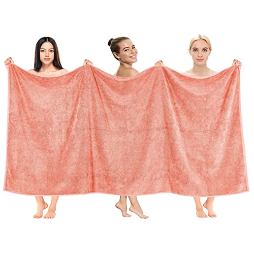 Cotton Paradise Oversized Bath Sheet, 100% Cotton 40X80 Clearance Bath Towel Sheet, Jumbo Large Bath Towel For Bathroom, Coral Bath Sheet #TOP29