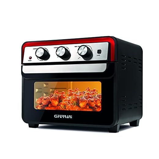 G3 Ferrari G10145 Friggisano, Friggitrice ad Aria, Forno da 22 Litri, 1700W, Ricettario incluso, Nero/Rosso