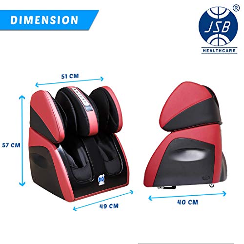Image of JSB HF111 Leg Foot Massager Machine for Calf Pain Relief & Knee Heating (Red)