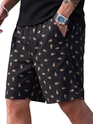 Image of Men's Cotton Casual Shorts |Striped Half Pants for Men |Comfortable | Elastic Waist with Drawstring | Lightweight & Comfortable for Beach Vacations, Casual Daily Outings & Sleepwear Bermuda Shorts