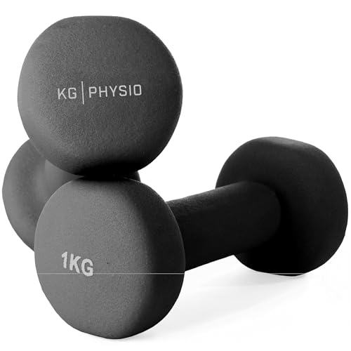 Ensemble d'haltères KG Physio en néoprène pour musculation à la maison de 1 à 10 kg