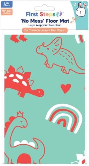 First Step Baby No Mess Floor Mat - Dinosaur and Rainbow โ LDPE Material (Pack of 1)