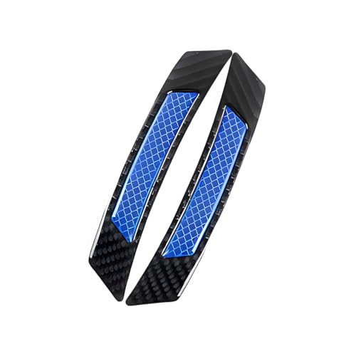 LKAHG 2PCS Car Reflector Trim, Anti-Scratch Carbon Fiber Vehicle Wheel Well Arch Side Bumper Reflective Strips, Automotive Exterior Decor Guard Accessories, Universal for SUV, RV, Truck (Black/Blue)