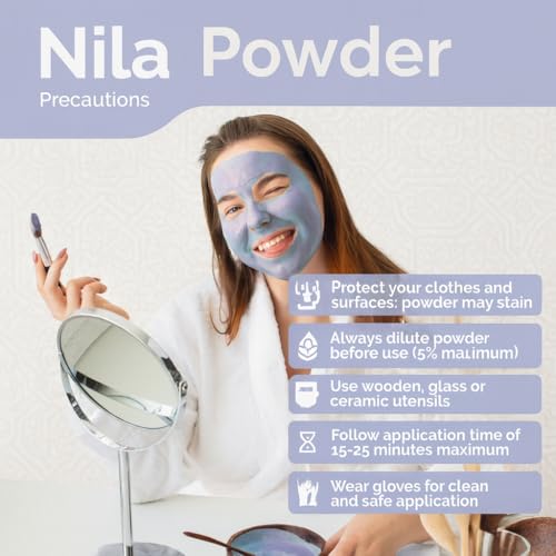 Image of Moroccan Nila Powder | 100% Natural Indigo Blue Powder for Skin Brightening, Soothing & Detox | Traditional Moroccan Hammam Beauty Treatment for Face & Body Care (100grams)