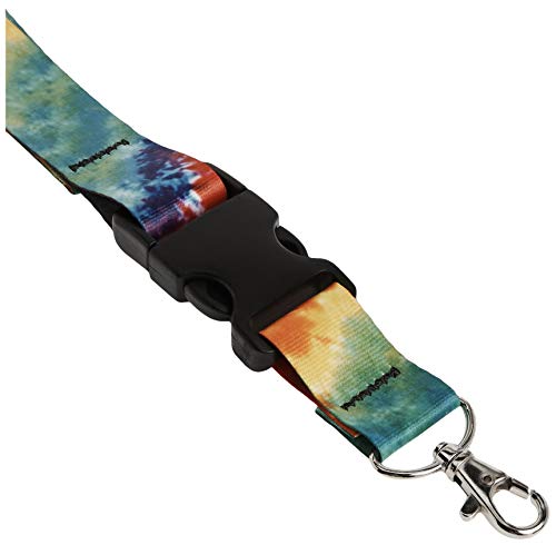 Moose Pet Wear Print Lanyard- Satin Key Lanyard With Side Release Buckle And Snap, Id Holder -  1 Inch, Tie-Dye Rainbow (Srbls1-Tie-Dye) #TOP1