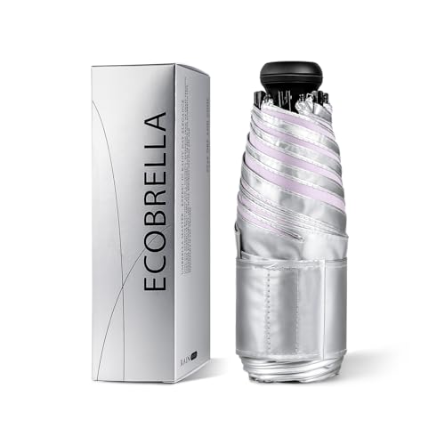 ECOBRELLA Mini Travel Umbrella - UPF 50+ Sun Protection Compact Manual Open Small Sun Umbrella,Lilac