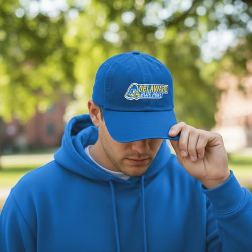 Gorra universitaria ajustable azul bordada adulto miniatura 5