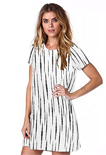 Image of Alaster Women's Casual Summer T Shirt Dress Loose Short Sleeve Tunic Dress with Pocket for Women