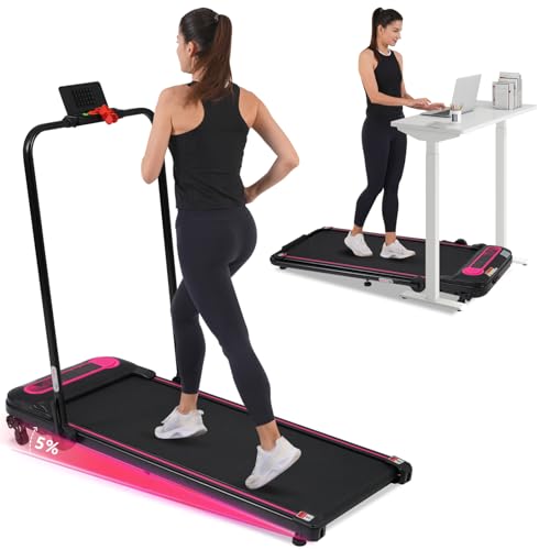 Image of Folding Walking Pad for Small Spaces, Portable Under Desk Treadmills for Home Office, Walking Pad Treadmill, 300LBS Capacity Treadmill for Walking Running - Two Ways to Adjust Speed