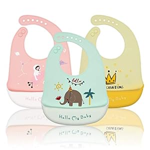 Slabbetjes Baby Siliconen, Baogaier Baby Bibs Waterdichte Slabbetjes Bibs Voeren met Voedsel Crumb Catcher Zak Spenen…