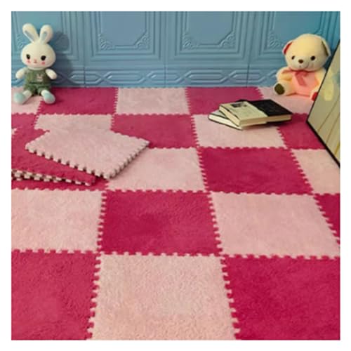 KUANGGE 10 Pezzi 12x12 Pollici Ispessito Quadrato Puzzle Schiuma Tappeto Piastrelle, Peluche Schiuma Tappeto ad Incastro Pavimento Tappeto, Morbido soffice Tappeto Area Fai da Te Antiscivolo Tappeto
