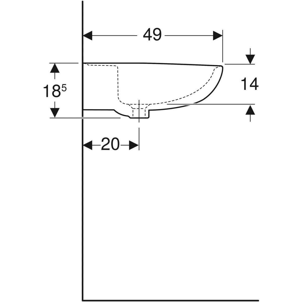Lavabo Pozzi Ginori Colibri' 2 da 65cm sospeso