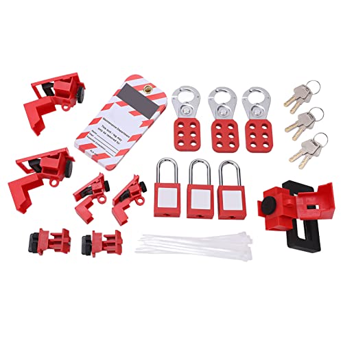 Lockout Tagout Kit, Lock Out Kit with Storage Bag Breaker Lockout Device Lockout Kits for Vehicles for Industrial Use