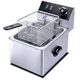  Freidora Industrial Eléctrica 10 litros SIN Grifo de 265 x425 x350h mm PEKIN IEF-8L-EGO.Construida en acero inoxidable.Cuba extraible