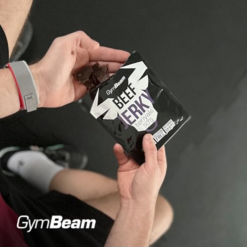 GymBeam Beef Jerky – Hochwertiger Fleischsnack aus Premium-Rindfleisch, gluten- und laktosefrei, mit hohem Eiweißgehalt, ideal für Sportler, lange Haltbarkeit (50 g (5er pack), Teriyaki)