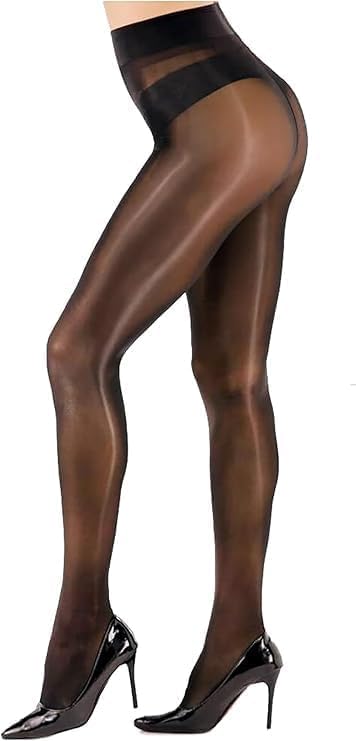 SNDE 1 par de medias para mujer, sedas, lisas, 15 deniers, transparentes, resistentes al desgarro, Negro , M-L
