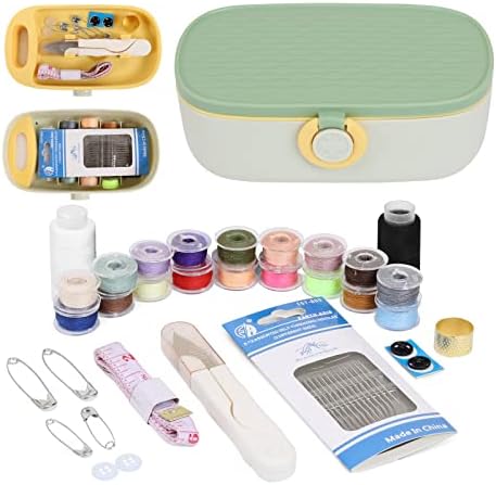 Sewing Project Kit, Portable Family Sewing Supplies Repair Kit, Premium Traveler Sewing Kit Sewing Thread Accessories DIY Sewing Supplies Organizer Plastic Sewing Box Needle