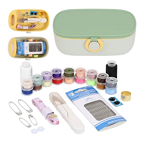 Sewing Project Kit, Portable Family Sewing Supplies Repair Kit, Premium Traveler Sewing Kit Sewing Thread Accessories Diy Sewing Supplies Organizer Plastic Sewing Box Needle #TOP22