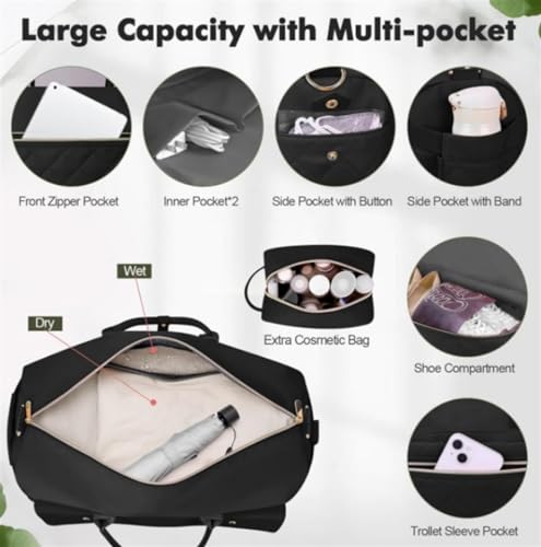 Convertible Suit Travel Bag Travel Duffle Bag Shoe Compartment Carry On Overnight Bag With Toiletry Bag Duffel Bag hanging garment duffel bag (Color : B, Size : 20inch)4