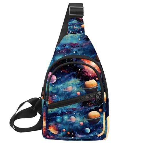 Mochila cruzada Galactic Star para correr y senderismo, riñonera cruzada unisex ajustable