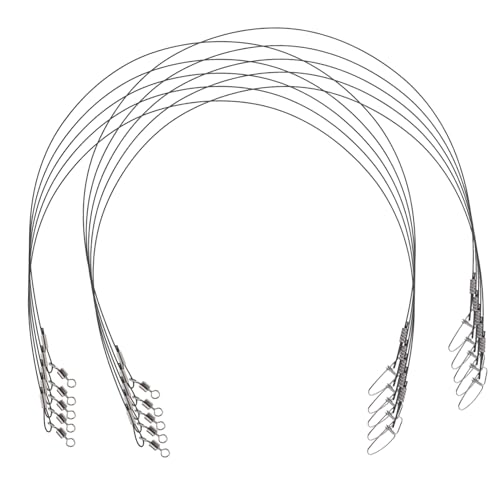 KOMBIUDA 10pcs High-Carbon Steel Fishing Leaders Swivel Buckles for and Freshwater Fishing Bite Wire Connection for Enhanced