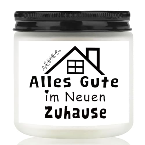 Scentoria Einzugsgeschenke Wohnung, Einweihungsgeschenk Duftkerze im Glas, Einweihungsgeschenk Haus, Geschenk zum Einzug, Alles Gute im Neuen Zuhause, Neues Haus Geschenk (Lavendel)2
