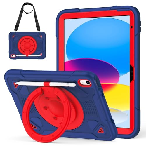 Coque iPad 10 silicone antichoc avec sangle rotative 360 pour tablette 10.9