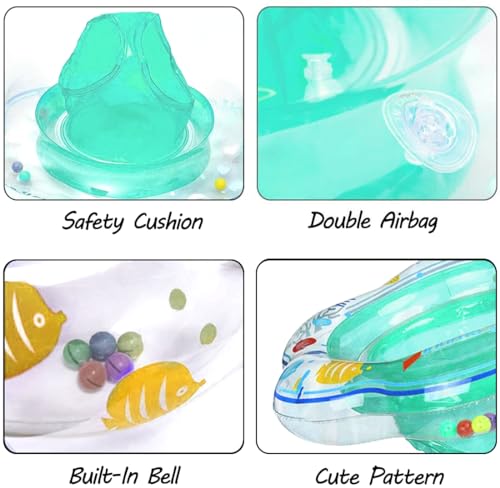 Baby Swimming Ring Floats with Safety Seat Double Airbag Swim Rings for Babies Kids Swimming Float Baby Floats for Pool Swim Training Aid Kids PVC Pool Floats for Toddlers of 6-12 Months - Thumbnail 3