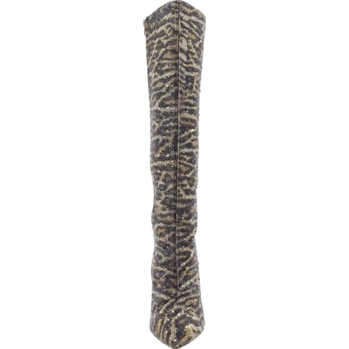Betsey Johnson Womens Brea Rhinestone Animal Print Knee-High Boots3