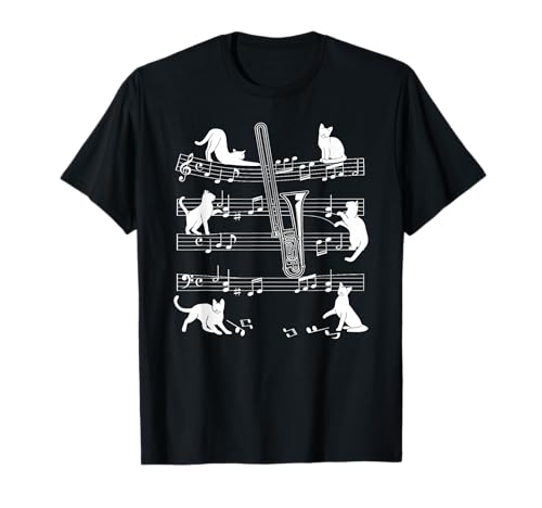 Trombonist Cats for Cat Loving Trombone Players T-Shirt