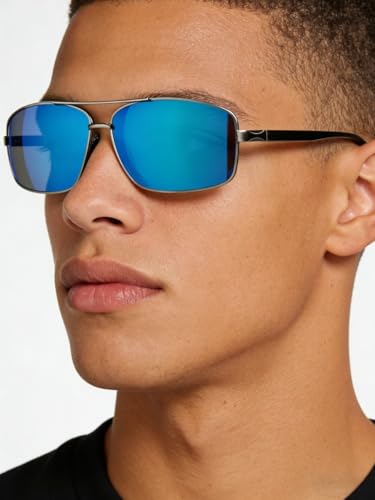 Image of Polarized Rectangle Sunglasses for Men Women UV400 Protection Adjustable Rectangular Driving Glasses Ultra Lightweight