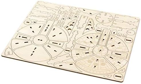 Miniatura 5 de Incredibuilds Star Wars Millennium Falcon - Rompecabezas de madera 3D y figuras modelo (61 piezas)  Construye y pinta tu propio juguete de nave