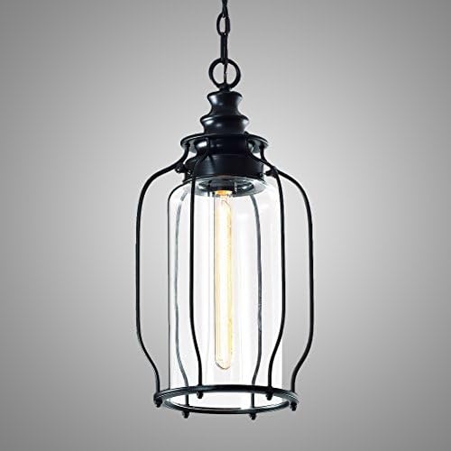 Truelite Industrial Vintage Glass Shade Pendant Light with Chain ORB Color