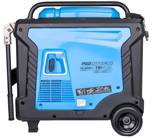 Image of Pulsar PGD125TiSRCO 12500W Tri Fuel Inverter Generator, Gas Propane Natural Gas, Electric and Remote Start, 120V 240V, 50 Amp Output, CO Sentry, ATS Ready