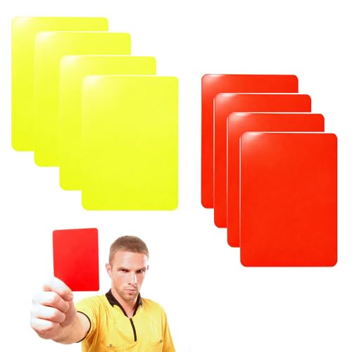 BOBITALK 8 Stück Fußball Karten Professionelle Schiedsrichter Karten Rot & Gelb. Spielnotizkarten Schiedsrichter Fußball Als Disziplinarkarten Schiedsrichter-Tool Für Wettbewerb & Training