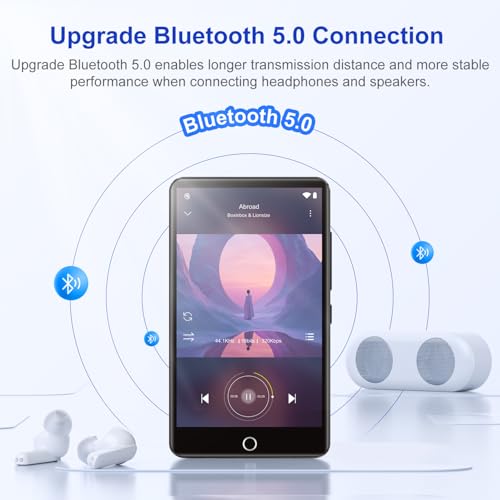 Image of Conrain 96GB MP3 Player with Bluetooth and WiFi, Music Player with Spotify,Amazon Music,Deezer, 4.02 inch Touch Screen Android MP4 MP3 Player for Kids with Audible,Kindle