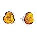 Amber Sterling Silver Carved Rose Stud Earrings.
