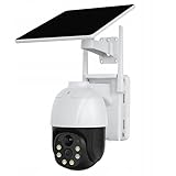 Girox Solar WLAN Überwachungskamera außen schwenkbar - 3 MP 2304 x 1296 - PTZ 355 Grad - Solarpanel 7 W und Akku 10400 mAh - Nachtsicht IR Plus LED 30 m - microSD bis 128 GB - IP65