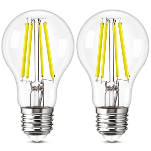 Genixgreen A Clase A60 LED 4W, equivalente a 60 vatios E27 Base Luz retro, Cálida White 5000K 850LM EDISON LAMP Eostalgicamente para iluminación doméstica o iluminación comercial, adecuada para 2 p