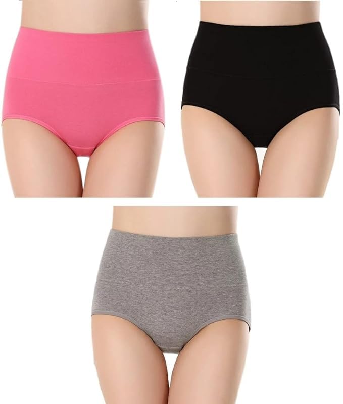 Hipster Panty Underwear Briefs Cotton - XL Size Pack of 3 Red Maroon Pink-image-17