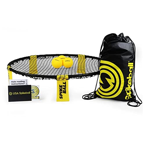 Spikeball Spiele für draussen, Sport Spielzeug - Wie in "Shark Tank" gezeigt - Sportspiele, Gartenspiele, Strandspiele, Ballspiele, Draußen, Spielplatz, Rasen, Drinnen, Strand, spielzeug ab 2 jahre - Enthält ein Spielnetz, 3 Bälle, einen Beutel mit Zugband, ein Regelbuch - Tolles Geschenk für Erwachsene, Jugendliche und die Familie
