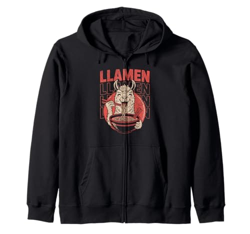 Llamen Funny Llama Ramen Fideos Comida Juego de palabras Sudadera con Capucha