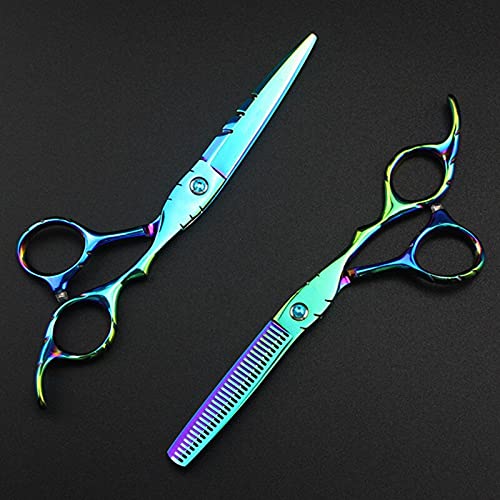 Tijeras de barbero para Cortar el Cabello, 6 Pulgadas, Acero japonés, Color Verde, para peluquería.