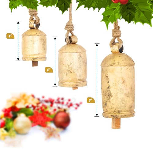 Vintage-Rustic-Cow-Bell-Christmas-Set-Shabby-Chic-Holiday-Decor-3-Bells-in-Various-Sizes-4-6-8-H-Create-Festive-Ambiance-and-Invite-Good-Luck Vintage Rustic Cow Bell Christmas Set Shabby Chic Holiday Decor 3 Bells in Various Sizes 4 6 8 H Create Festive Ambiance and Invite Good Luck