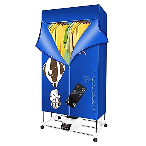 Clothes Airer Electric,2 Tier Indoor Electric Clothes Dryer Airer with Warm Air Drying Wardrobe,1200W Energy Efficient,Remote Control for Apartment,Home,Baby Clothes Sterilizing (Color : Blue
